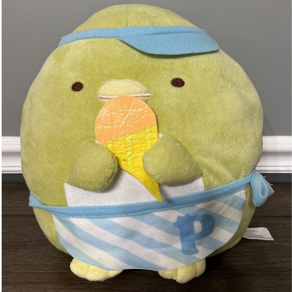 San-X Sumikko Gurashi Green Penguin Holding Ice Cream Cone Plush